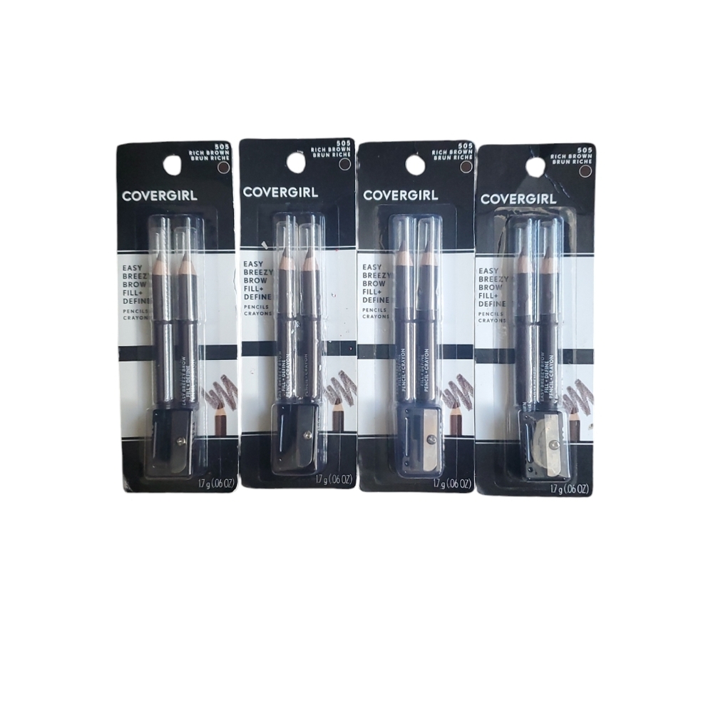 (4) Covergirl Easy Breezy Brow Fill Define 505 Riche Brown